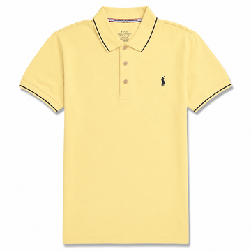 Men Pique Polo - Light Butter Yellow